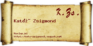Kató Zsigmond névjegykártya